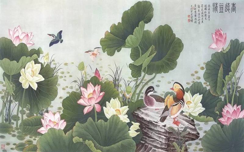 Tranh Hoa sen là biểu tượng của sự thanh cao và thuần khiết.