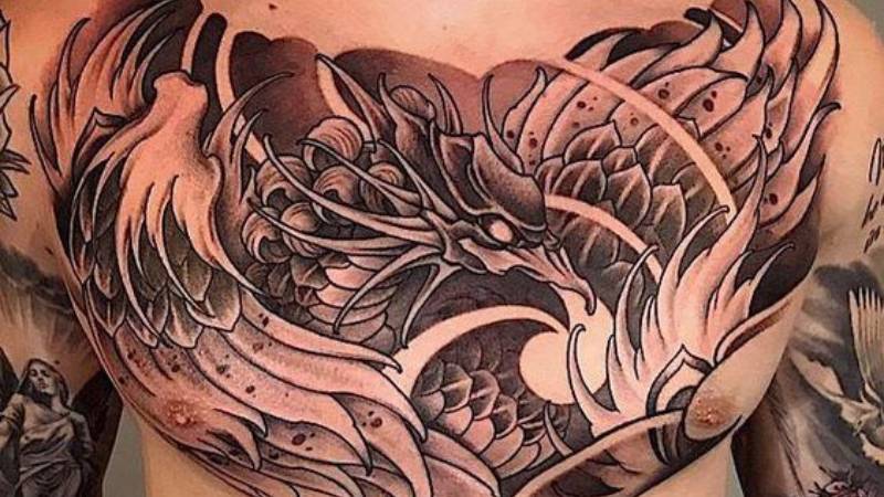 30+ hình xăm mệnh kim phong thủy đẹp cho nam, nữ 63 Hình xăm phượng hoàng của nam mệnh Kim