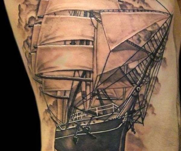 tattoo thuyền buồm xinh