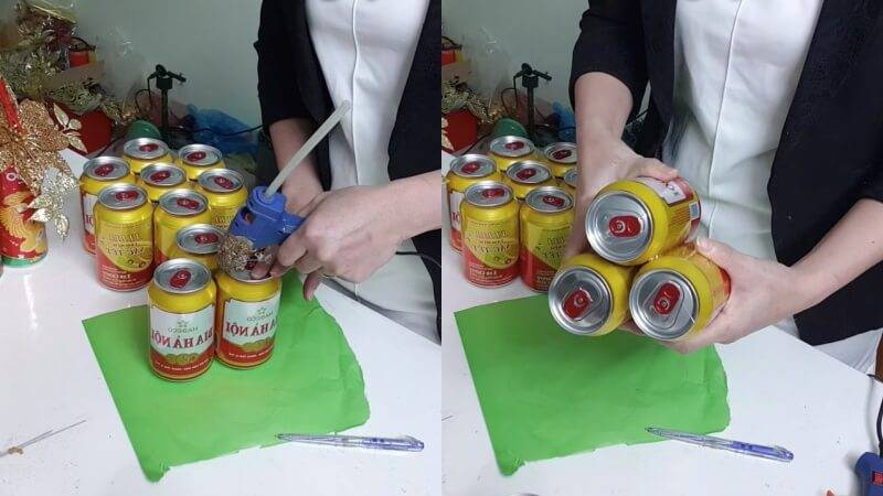 Hướng dẫn cách làm tháp bia tài lộc đẹp, đơn giản 28 Làm tầng 2 của tháp