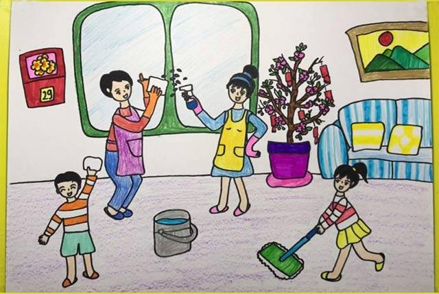 Tranh vẽ thiếu nhi làm nghìn việc tốt