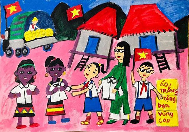Tranh vẽ thiếu nhi làm nghìn việc tốt