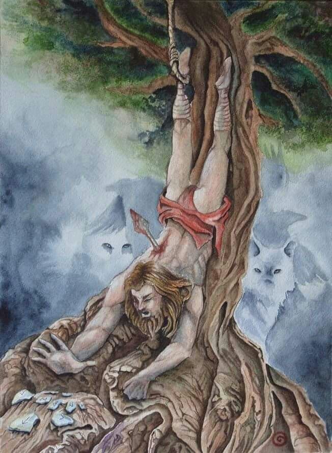 Odin’s discovery of the runes